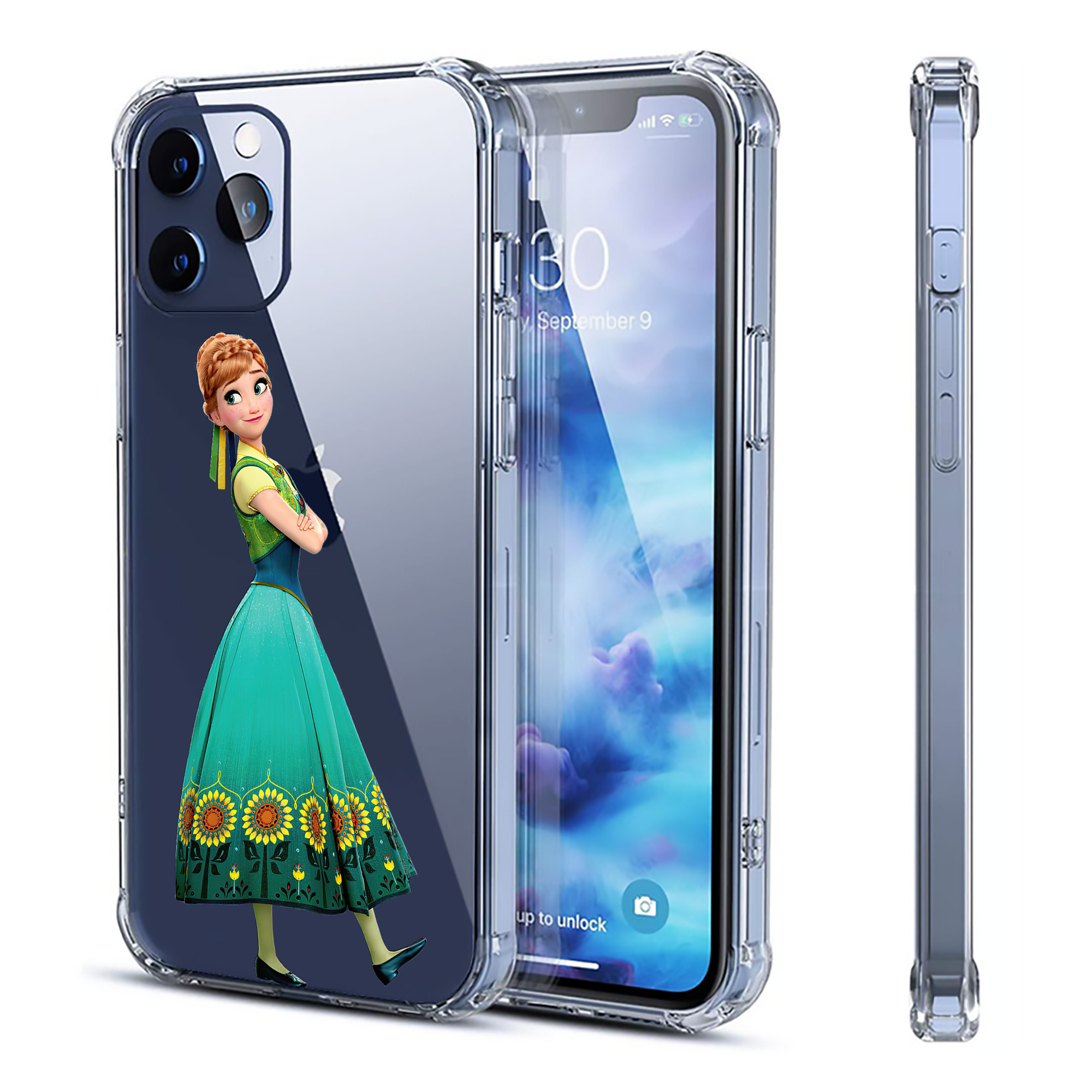 （画像用） アナと雪の女王 アンナ エルサ Frozen Anna Elsa 【iPhone 12シリーズ対応】透明スマホケース（クリアソフトケース）